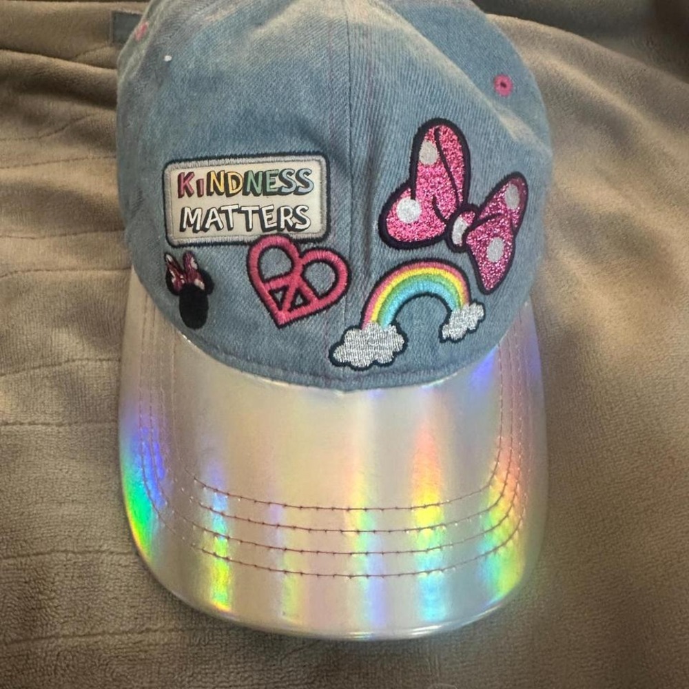 Disney Kindness Matters Minnie Iridescent Denim Hat